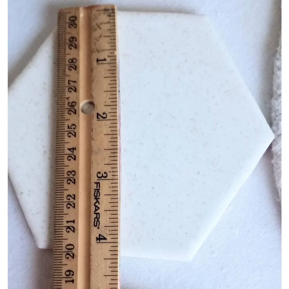 Vintage octagonal tile, beige with speckles. Set of 12.made in the USA